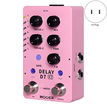 MOOER D7 DELAY X2 Stereo Delay Effect Device Поддържа ефекта от 14 видове ефекти забавяне на Китара Аксесоари