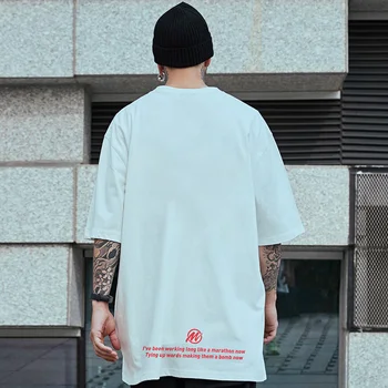 Oversize Tide Brand Fat Hip-hop Свободна тениска с къси ръкави Man Tide Young Panda Plus Size Half-sleeved