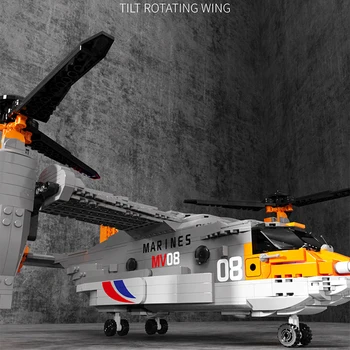 Нов MOC Bell-Boeing V-22 Osprey Тухли Военно Високотехнологични Оръжия бойни Игри Самолета Серия от Строителни Блокове Играчка за Деца Подаръци