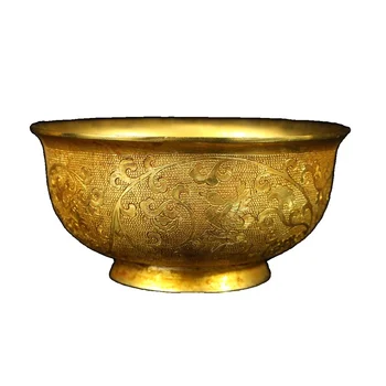 Laojunlu A Hand-carved Bowl in Gol Bronze From the Tang Dynasty Imitation Antique Bronze Masterpiece Collection of Solitary