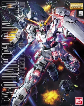 Bandai Hobby RX-0 Gundam Unicorn Screen Image HD Color with MS Cage Master Grade MG 1/100 Figure Model Toys