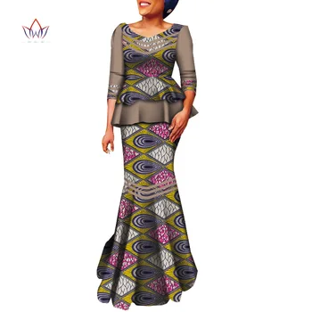 Нов Стил 2020 Модни африкански комплекти skrit за жени Традиционни Африкански Дрехи размер Плюс Дашики Елегантен Женски Комплект BRW WY6805