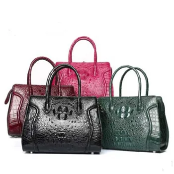 Dongou крокодил Дамска чанта чанта от естествена кожа женски тенденция Естествена кожа Чанта на едно рамо дамски чанта