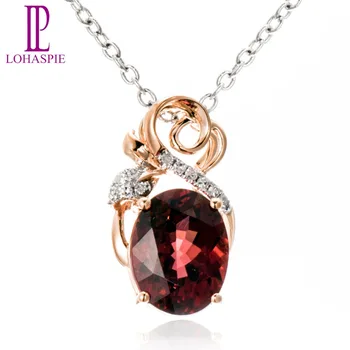 LP Diamond-Jewelry Твърди 18k 750 Rose Gold Natural Rhodolite Garnet Pendant Fashion Stone Jewelry For Women ' s Gift New