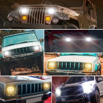 7 инча 7X6 5X7 Led дълги Светлини Hi-Lo Лъч Halo За Jeep Cherokee XJ Wrangler YJ Comanche MJ