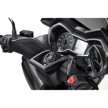 Мотоциклет Притежателя на Мобилен Телефон за Yamaha X MAX 125 300 400 N-MAX 155 2021 Черно ABS Пластмаса Поддръжка на GPS Навигация Скоба