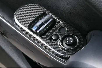 За 2013 и нататък F56 Mini Cooper Въглеродни Влакна Вътрешната Врата на Ключа на Прозореца Тампон Stick on Тип Bodykits 2 бр.