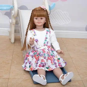 30 инча Огромна кукла пълен винил reborn baby stand момиче момче bonecas bebe реалистична детски дрехи модел играчки подарък