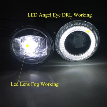 2-Pcs Car LED Lens Fog Lights Lamp Angel Eye DRL Daytime Running Light Lamp for Mitsubishi Delica DAA-MB36S 2016 2017 2018