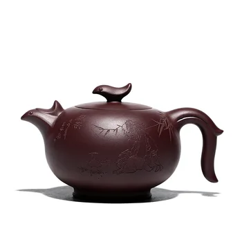 Changyuehong чайник ръчно изработени с двойни крила летящ лилаво глинен чайник на едро индивидуална гравиране една подмяна на