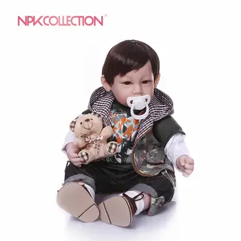 NPK КУКЛА малко момче bebe reborn menino кукла от силикон, винил крайници реалистични reborn бебето кукла играчки за деца, подарък