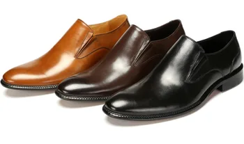 Голям размер EUR46 Черен / кафяв / Кафяв Тен Сватбени Обувки Мъжки Бизнес Обувки От естествена кожа, Модел Мъжки Обувки Офис Обувки