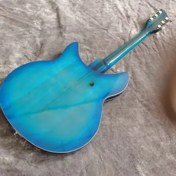 Магазин по поръчка.Електрическа Китара Richenbacker.сини на цвят с бяла подплата gitaar.кленов лешояд.висококачествени звукосниматели.