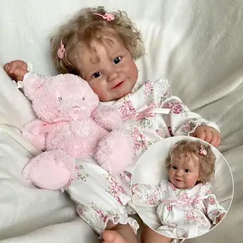 60 СМ Reborn Toddler Популярна Сладка Кукла За Момичета С Корени Руса Коса Мека Кукла За Тялото Прегръдка Сладка Кукла Baby
