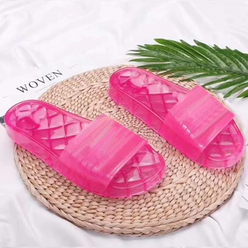 Модни обикновена желейные чехли, прозрачни дамски сандали за баня, градинска и плажна ежедневни мъжки обувки