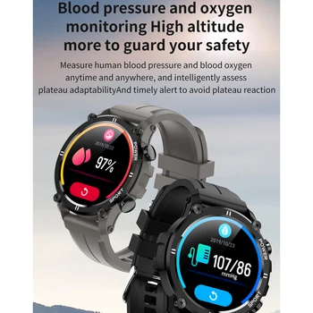 Нов Пълен Сензорен Смарт Часовници За Мъже Спортни Heartrate кръвно Налягане на Кислород, Монитори Съобщение Push Музика Играе Smartwatch За IOS И Android