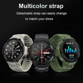 Смарт часовници За Мъже Blutooth-съвместим Предизвикателство САМ Скали 400 ма Голяма Батерия Музика Фитнес Тракер Здравето Монитори Спорт Smatwatch K22