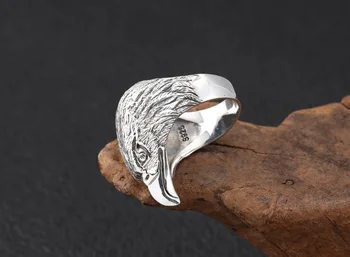 Сега s925 стерлинги сребърни бижута, пръстен тайландски сребърен самоличността на творчески арогантен орел глава мъжки пръстен