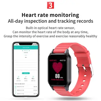 Smart Watch T96 Body Temperature Men Heart Rate Blood Pressure Fitness Tracker Bluetooth Smart Bracelet For Android и IOS