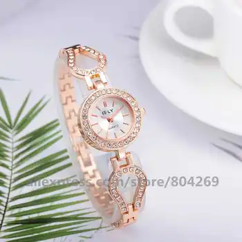продажба на едро на E-LY 063 жени гривна часовник горещ моден дамски кварцов часовник сплав дама выдалбливают гривни, ръчни часовници
