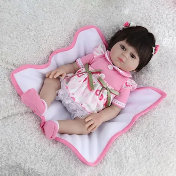 45 см малката Кукла Reborn Бебето Кукла със Сладък кукла костюм дрехи Истинска Новородено Момиче Силиконова Vinyl играчка за вана за момичета време на сън plamate