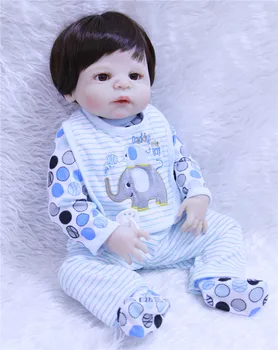 NPK мъжки силиконови кукли 55 см reaborn baby Реалистична Кукла за момчета Reborn 22 Инча Пълен Винил Boneca BeBe жива Кукла Reborn За Момичета