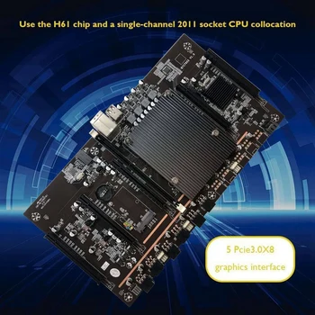 AU42 -X79 H61 БТК Миньор дънна Платка с E5 2603 V2 CPU+RECC 4G DDR3 Ram+SSD 120G+24Pins Конектор Подкрепа 3060 3070 3080 GPU