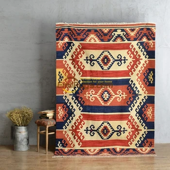 Бохемски средиземноморски стил с ръчно изработени вълна Килим килим килим всекидневна с масичка за кафе килим gc137-8yg4