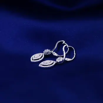 Tianyu скъпоценни Камъни Women Drop Earrings 10K Gold Moissanite Diamonds Round DEF Fine Jewelry Women Wedding Клип Earrings Real Gold Gifts