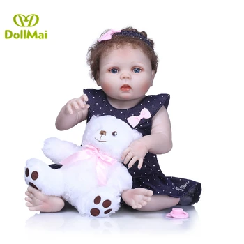 Bebes Reborn кукла 57 см цялото Тяло силиконова кукла Момиче Reborn Baby Doll Вана Играчка с Реалистични Новородено Принцеса Виктория Bonecas Menina