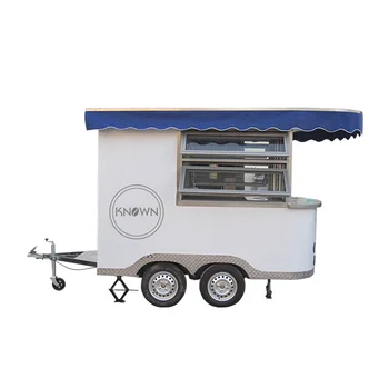 популярният рентабилен 320cm дълъг с голяма каруца хранене трейлър кухня за бързо хранене прозорци произведено mobile