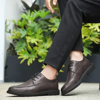 Ежедневни Спортни Обувки Модерен Мъжки Ежедневни Обувки Кожена Ежедневни Обувки За Дишаща Почивка 2020 Мъжки Мъжки Sapato Плоска Черна