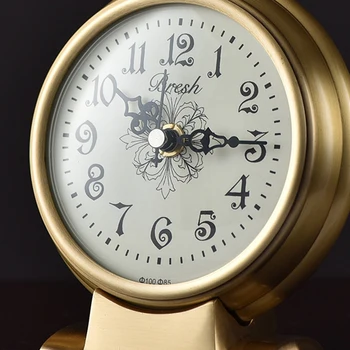 Творчески Медни Часовници Европейски Стил Ретро Хол Часовници Настолни Декорация Модерни Прости Изискани Безшумни Часовници Бижута