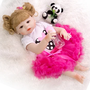 NPK КУКЛА 55 см новородено bebe кукла reborn малко момиче кукла в бяла кожа пълно корпус силиконова играчка за баня lol кукли Коледа Gfit
