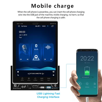 2 Din Android 9 Авто Радио Стерео Мултимедиен Плейър Универсално Главното устройство, USB FM 2Din 9,5 инчов Сензорен Екран, GPS Навигация