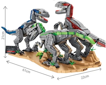 1769pcs Jurassic Динозавър World Animal Park Building Blocks Velociraptor Model Bricks Educational САМ Toys for Boy Birthday Gift