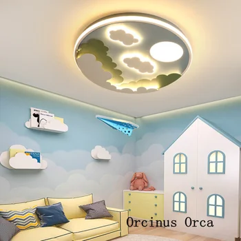 Карикатура творчески облак тавана лампа Момче Момиче Спалня, детска стая, светлина, прекрасна романтична led тавана лампа