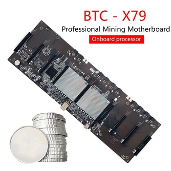 БТК X79 Dual CPU Миньор дънна Платка с DDR3 8 PCI-E X16 с E5-2620 CPU RECC 8G Памет 120G MSATA SSD Поддръжка на GPU 3060