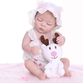 49 см bebe reborn бебе момиче кукла в розова рокля пълен с корпус от мек силикон, винил новороденото дете кукли Вана играчка водоустойчив NPK КУКЛА